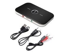 HOMSFOU Adaptador Coche Transmisor y Multifuncional Adaptador De Audio Aux Conectividad Inalámbrica De Sonido