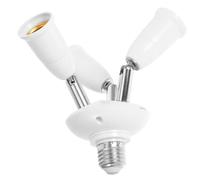 HOMSFOU Adaptador Portalámparas Blanco con Extensión Resistente al Calor Giratorio y Flexible para Lámparas LED Estándar Talleres y Hogar