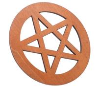 HOMSFOU Adorno de Pentagrama de Madera Marrón Decoración Vintage para Rituales Resistencia Deformación y Colocación Estable para Altar de Brujas y Ambiente Espiritual