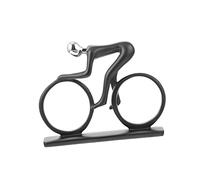 HOMSFOU Adornos de bicicleta Resina Ciclista Escultura Abstracta Resina Bicicleta Miniatura Figura ecuestre Estatua Año Nuevo Regalo de cumpleaños Bicicleta Figura de conducción Decoración del hogar
