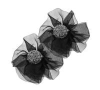 HOMSFOU Adornos de Tacón Alto Flores de Gasa Negra, Clips Desmontables para Zapatos de Boda, Juego de 2 Clips Decorativos para Mujeres en Celebraciones