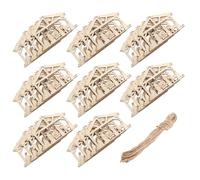 HOMSFOU Adornos Navideños Colgantes de Madera Natural 50 Piezas para Árbol de Navidad DIY Decoración Cristiana del Nacimiento de Jesús Manualidades para Fiestas Religiosas