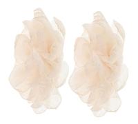 HOMSFOU Adornos para Zapatos Tacón Alto, Clip Desmontable Flores de Tul Color Beige, Charms para Cordones y Accesorios Mujer, Decoración Elegante para Bodas y Fiestas