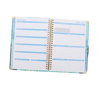 HOMSFOU Agenda Diaria Cuaderno Portátil de Notas Inglés Planificador Compacto para Estudiantes y de Diseño Azul Fluido