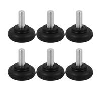 HOMSFOU Almohadillas de Goma Amortiguadoras para Patas de Muebles, Niveladores Ajustables, 6 Piezas, Absorción de Impactos, Protección de Suelos, para Mesas, Gabinetes y Lavadoras