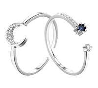 HOMSFOU Anillos Abiertos Ajustables para Mujer, Diseño Clásico en Cobre, 2 Piezas Estilo Creativo y Encantador para Bodas y Bailes