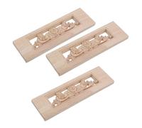 HOMSFOU Apliques de Madera Tallada para Muebles Decoración de Esquinas 6X18 CM 3 Piezas sin Pintar Incrustaciones de Madera Maciza con Diseño de Rosas para Puertas Armarios y Paredes