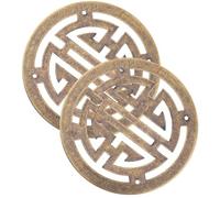 HOMSFOU Apliques de Muebles de Latón 2 Piezas 5,5 Cm Color Cobre Antiguo, Decoración para Cajas de Madera y Joyeros, Accesorio Retro para Muebles, Protección de Esquinas Estilo Chino