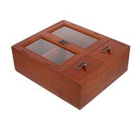 HOMSFOU Armario de Almacenamiento de Pared Vintage de Madera, Gabinete de Doble Puerta para Sala de Estar, Organizador Multifuncional para Encimera, Mueble Pequeño Retro para Hogar, 1