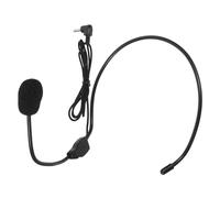 HOMSFOU Auriculares Micrófono Cable 3,5 Mm para Cantar y Hablar, Amplificador De Voz para Profesores, 4 Piezas, Ligeros y Ajustables, Uso En Presentaciones y Eventos, Color Negro Plástico