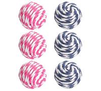 HOMSFOU Balones para Gatos 6 Piezas Cuerda Trenzada y Papel Que Suena, Pelota Masticable para Gatos, Bola de Nudo para Morder, Juguete Interactivo para Aliviar Nerviosismo Color Aleatorio