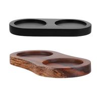 HOMSFOU Bandeja de Madera Elegante Pack de 2 Piezas Soporte Antideslizante y Organizador de Condimentos para Molinillo de y Pimienta para Cocina y Servicio en Restaurante