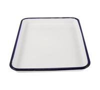 HOMSFOU Bandeja Rectangular de Esmalte para Hornear Rápida Conducción de Calor y Fácil Almacenamiento, Adecuado para Cocina y Panadería en Color Blanco