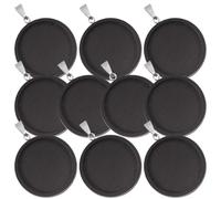 HOMSFOU Bandejas Colgantes de Madera Redondas Bisel, 10 Piezas, 25 Mm, Soporte para Dijes de Bisel, Accesorio para Hacer Pendientes y Joyería Diy, Base Colgante Artesanal Negra