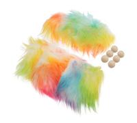 HOMSFOU Barbas de de Madera para Manualidades Diy con Narices de Bola de Madera Barbas y Narices para Muñecos Faceless y Decoraciones de Navidad