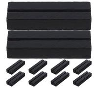 HOMSFOU Bases de Madera Negra para Tarjetas y Fotos, Porta Notas de Mesa 10 Piezas, Soporte Exhibidor Resistente y Práctico para Oficina, Bodas, Cumpleaños y Organización de Escritorio