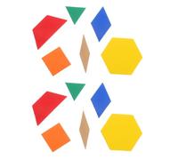 HOMSFOU Bloques de Espuma Eva Geométricos 64 Piezas para Clasificación y Aprendizaje Matemático Juego de Tangram, Material Manipulativo Seguro para Niños en Edad Color Aleatorio