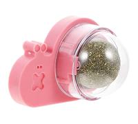HOMSFOU Bola de Hierba Gatera Giratoria para Gatos de Interior, Juguete de Matatabi Rosa para Masticar y Limpieza Dental, Bola Interactiva Antiestrés para Gatos Domésticos