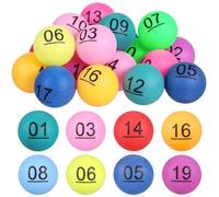HOMSFOU Bolas Numeradas del 1 al 20 para Bingo y Rifas, Balones sin Costuras Tamaño Tenis de Mesa, Bolas Coloridas para Juegos y Entretenimiento, Accesorio Vistoso para Eventos y Sorteos
