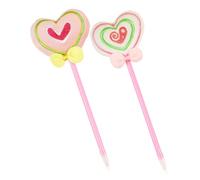 HOMSFOU Bolígrafos Forma de Corazón para San Valentín Set de 2 Piezas 1 Doble Corazón Rosa Bolígrafo Ergonómico de Tinta Negra Decorativos y Suaves para Escritura Escolar y Oficina