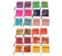HOMSFOU Bolsa de Brocado para Joyería 24 Piezas Bolsa de Almacenamiento Cierre de Cordón Pequeña y Portátil para Collar y Pulsera Organizador de Joyas para Viaje Color Aleatorio