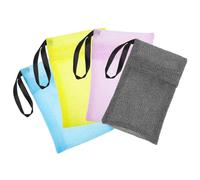 HOMSFOU Bolsa de Jabón de Nailon 4 Piezas Cubierta, Tamaño Adecuado para Pastillas, Colores Gris Rosa Amarillo Azul Claro, para Baño y Limpieza Facial