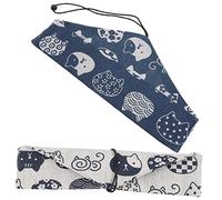 HOMSFOU Bolsa De Vajilla De Estilo Japonés con Cordón Organizador De Cubiertos Y Palillos para Hogar Portátil Y Reutilizable