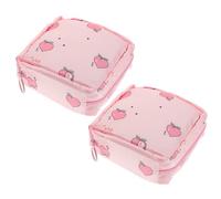 HOMSFOU Bolsa para Toallas Sanitarias y Tampones, Pequeña Portátil de Tela Oxford, Diseño de Durazno, 2 Piezas, Adecuado para Viaje y Almacenamiento Higiénico Menstrual