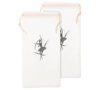 HOMSFOU Bolsa para Zapatos de Ballet con Cordón, 2 Unidades, Tela de Terciopelo de Color Claro, Ligera y Compacta, para Mujer, Adecuada para Guardar Zapatillas de Punta en Clases y Viajes