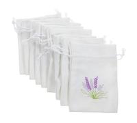 HOMSFOU Bolsitas de Lavanda Vacías 10X14 CM Algodón Beige Cordón Cierre para Manualidades Bodas Fiestas Pack 20 Unidades Aromáticas