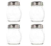 HOMSFOU Botellas de Vidrio para Condimentos 180ml, Set de 4 Unidades Agujeros Múltiples, Tarros Transparentes para Especias y Pimienta, Accesorios de Cocina para Uso Doméstico