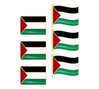 HOMSFOU Broche Bandera de Palestina 6 Piezas Metálico 3 Pines Cuadrados y 3 Pines Ondeantes, Accesorio Decorativo para Ropa y Mochilas, Símbolo Patriótico para Uso Diario