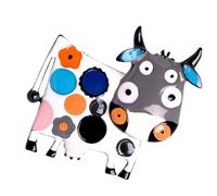 HOMSFOU Broche de Aleación Diseño Adorable de Vaca para Estudiantes, Pin de Pecho Decorativo y Delicado para Prendas y Bufandas en Celebraciones y Fiestas Color Aleatorio