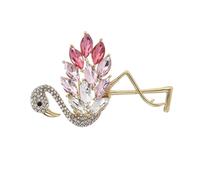 HOMSFOU Broche de Flamenco Cristales de Imitación, Alfiler Decorativo para Ropa y Mochilas, Accesorio para Mujer Adecuado para Fiestas, Bodas y Eventos, Broche de Cristal Brillante