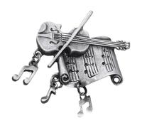 HOMSFOU Broche de Solapa Metálico Vintage en Forma de Nota Musical, Pin de Solapa de Instrumento Musical, Accesorio Decorativo para Ropa y Sombreros, Adecuado para Regalos a Amantes