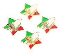 HOMSFOU Broches Creativos para Mujer 4 Unidades, Pequeño Tamaño, Diseño Forma de Edificios y Banderas, Accesorios para Decoración y Disfraz, Alfiler de Pecho Elegante