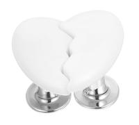 HOMSFOU Broken Loving - Pulsador de botón para tanque de inodoro en forma de corazón, fácil instalación, ayuda al ras para baño, color blanco
