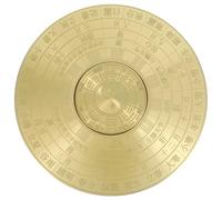 HOMSFOU Brújula Tradicional China de Metal Vintage, Pequeña y Portátil, Doble Cara Símbolos del I Ching, Diseño Taoísta para Senderismo y Decoración Hogareña