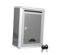 HOMSFOU Buzón de Pared con Cerradura, Metal Ligero, Pequeño, 1 Pieza | Acabado Metálico, Ranura Anónima Amplia, Incluye 2 Llaves, para Oficinas y Comunidades Estilo Aleatorio