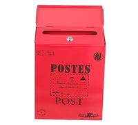 HOMSFOU Buzón de Pared Vintage de Hierro con Cerradura Gran Capacidad para Cartas y Periódicos Estilo Americano Resistente para Buzones Exterior Montaje Sencillo y Seguro