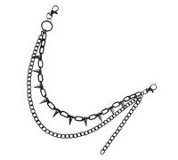 HOMSFOU Cadena para Pantalones Gótica Punk de Doble Capa con Remaches Metálicos, Accesorio Versátil para Jeans y Estilo Hip Hop, Cadena de Cinturón para Hombre y Mujer en Moda Callejera