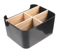 HOMSFOU Caja de Almacenamiento para Cosméticos y Cuidado Piel de Madera de Bambú Compartimentos Desmontables, Adecuado para Estudiantes y Profesionales en Oficina o Hogar