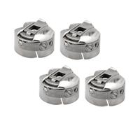 HOMSFOU Caja de Bobina Profesional de Metal para Máquina de Coser, 4 Piezas, Color Acero Inoxidable, Accesorios Duraderos, para Principiantes y Profesionales, Uso Doméstico, Costura