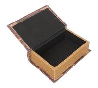 HOMSFOU Caja de Obsequio Navidad Forma de Biblia Pequeña, Madera Decorativa Motivo de Reno, Caja para Dulces y Almacenamiento Multiusos para Fiestas Navideñas y Hogar