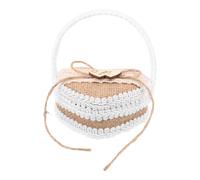 HOMSFOU Caja Para Anillos De Yute Artesanal Con Asa Mini Cesta RúStica Para Propuestas Y Bodas Joyero Compacto Para Alianzas DecoracióN Elegante Para Ceremonias Y Regalos