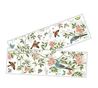 HOMSFOU Calcomanías De Pared De Flores y Pájaros Adhesivas Autoadhesivas, Diseño Floral Ramas, Tamaño 30x90 Cm, 2 Hojas Para Decoración De Dormitorio y Sala, Extraíbles Daños