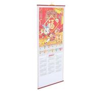 HOMSFOU Calendario Colgante 2027 Año del Aries de Papel Diseño Tradicional Oriental, Resistente al Desgaste y Adorno Elegante para Hogar y Sala