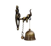 HOMSFOU Campanita Pequeña de Elefante Retro Timbre de Puerta de Aleación con Campana de Hierro Decoración Vintage para Puertas y Paredes Interiores y Exteriores