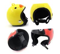 HOMSFOU Casco de pollo pequeño para protección de cabeza de aves de corral, sombrero amarillo de plástico duro con banda elástica, cómodo casco de seguridad para gallinas, patos, codornices, evita