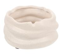 HOMSFOU Cenicero de Cerámica Espejo Pequeño Diseño Creativo Estilo Vintage, Ligero y Resistente para Interiores, Adecuado para Sala y Oficina, Cenicero de Sobremesa Elegante y Funcional